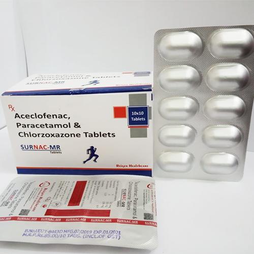 Aceclofenac, Paracetamol & Chlozoxazone Tablets