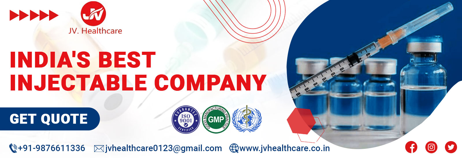 Pharma Franchise For Injectable Curing Ailments in the Quickest Way Possible | JV Healthcare
